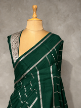 Dark Green soft Gajji silk saree- PBRNAK5E