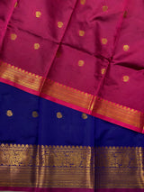 Royal blue and purple semi kanchipuram soft silk saree - PSSN2a