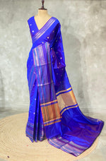 Blue semi Banarasi silk saree -PIH42A