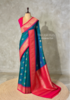 Peacock Blue silk Saree - PBRKIV5A