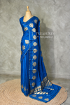 Blue crape silk saree - PBRNAK2G