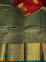 Earthy brown and blue silk saree- SS6