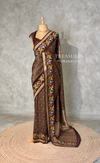 Brown Banarasi crape silk saree - PBRNAK3B