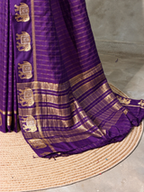 VioletChanderi silk cotton Saree - PBRFA2A