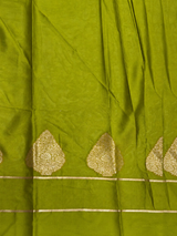 Olive Green crape silk saree - PBRNAK2H