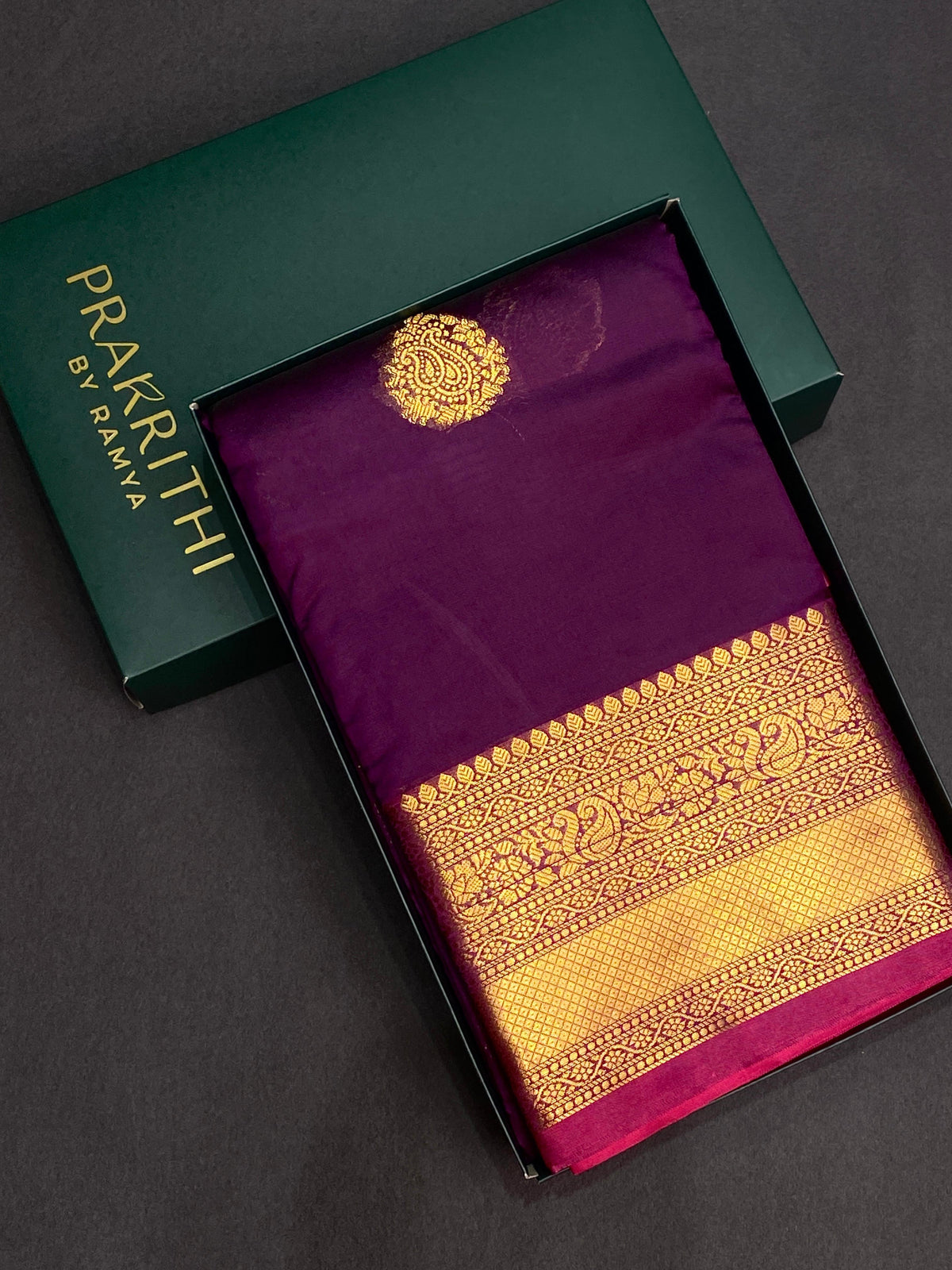 wine and purple semi Kanchipuram Soft Silk saree - PSSN11