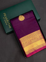 wine and purple semi Kanchipuram Soft Silk saree - PSSN11