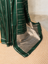 Dark Green soft Gajji silk saree- PBRNAK5E