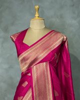 Rani Pink Viscose Silk Saree - PBRATH5