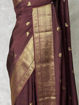 Brown Pure Viscose Silk Saree - PBRATH1A