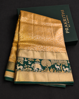 Gold and green Tissue Kanchipuram saree- PBRIDEL2