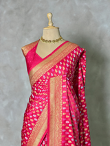 Dark peach Satin silk Saree - PBRKIV6A