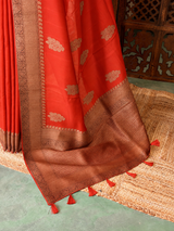 Orange Premium Tusser Silk Saree - PBRATH5D