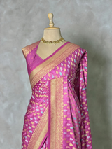 Onion Pink Satin silk Saree - PBRKIV6F