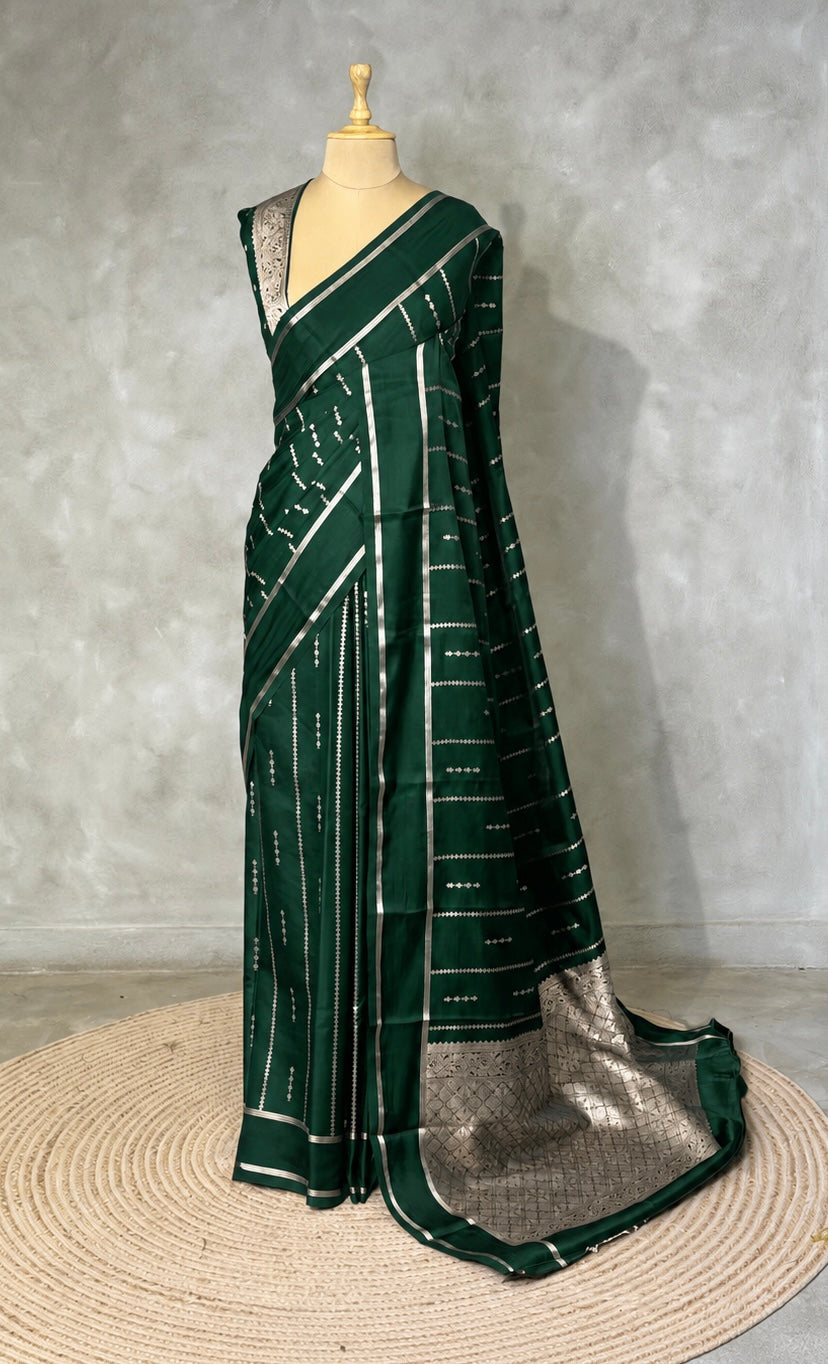 Dark Green soft Gajji silk saree  - PBRNAK5E