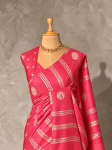 Pink Banarasi Satin silk Saree - PBRMM6H