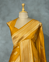 Yellow Viscose Silk Saree - PBRATH5A