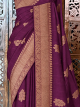 Deep wine Premium Tusser Silk Saree - PBRATH5B