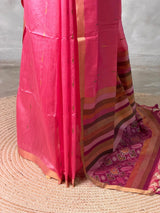 Lotus Pink Chanderi Silk cotton saree- PBR60Jj