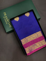 Blue and purple semi Kanchipuram Soft Silk saree - PSSN10