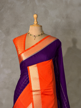 Purple and orange Crepe silk saree- PBRSB4I