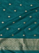 Aqua Blue Banarasi crape silk saree - PBRNAK3C