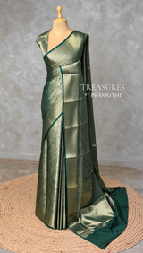 Dark Green Brocade banarasi saree -MPSB51B