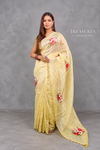 Pastal Yellow Pure Kora tissue Saree- PBRARSH1