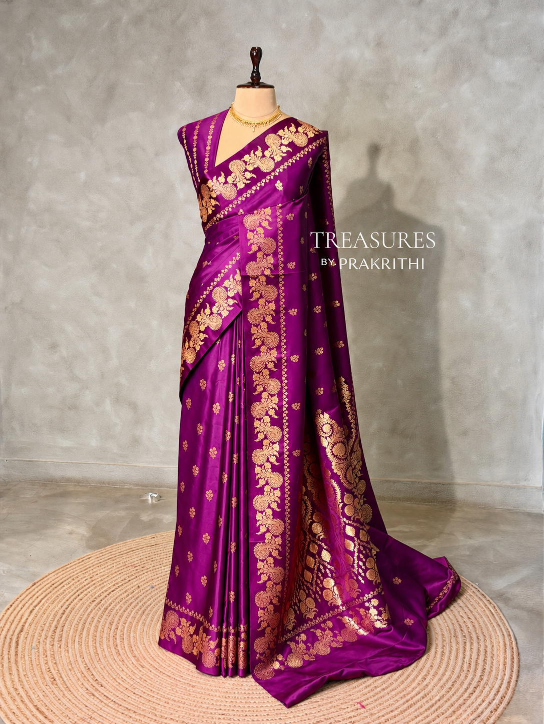 Purple Pure mashru Satin Banarasi silk saree - PRAZ16