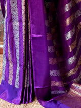 Violet Banarasi Crape silk saree - PBRHC8