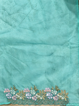 Blue Organza Designer saree- PBRCK7A