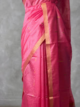 Lotus Pink Chanderi Silk cotton saree- PBR60Jj