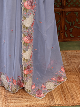 Lavender Crush Georgette Saree - PBRCHAND1C