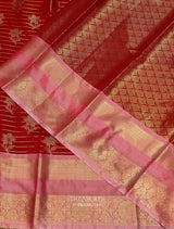 Red and pink Banarasi silk saree - PBRRP