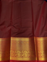 Green and maroon silk saree- SSAGREEN