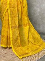 Yellow cotton silk saree- PL17