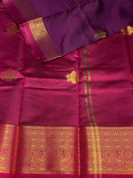 wine and purple semi Kanchipuram Soft Silk saree - PSSN11 A