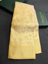 Pastal gold Soft satin brocade Silk Saree - PBRMJ9