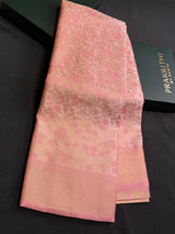 Pastal pink gold Soft satin brocade Silk Saree - PBRMJ9A