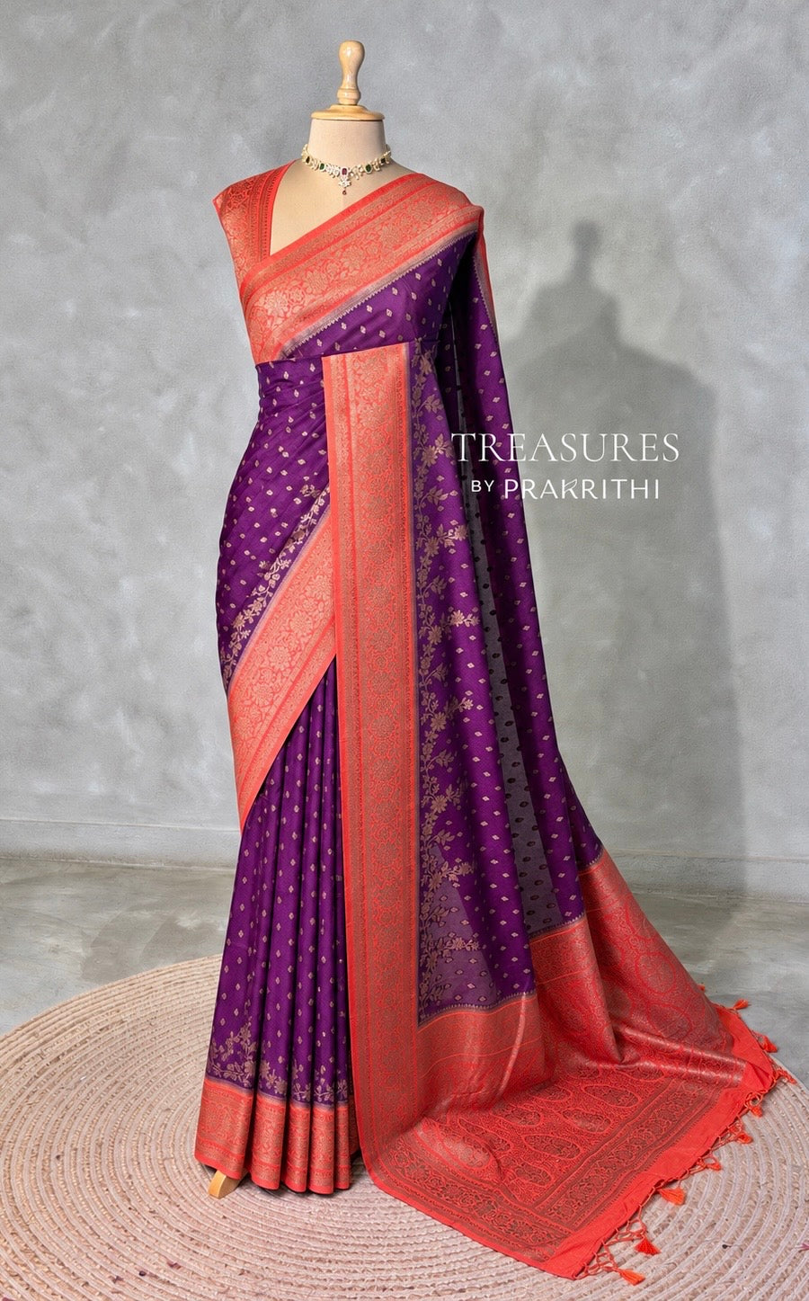 Purple and Orange Georgette saree- PBRSB1K