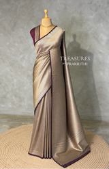 Deep wine Premium katan Banarasi silk saree - PRAZ14C