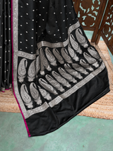 Black Mashru Banarasi silk Saree - PBRRAH2D