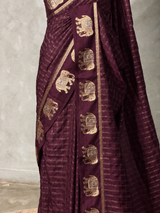 Deep Purple Chanderi silk cotton Saree - PBRFA2I