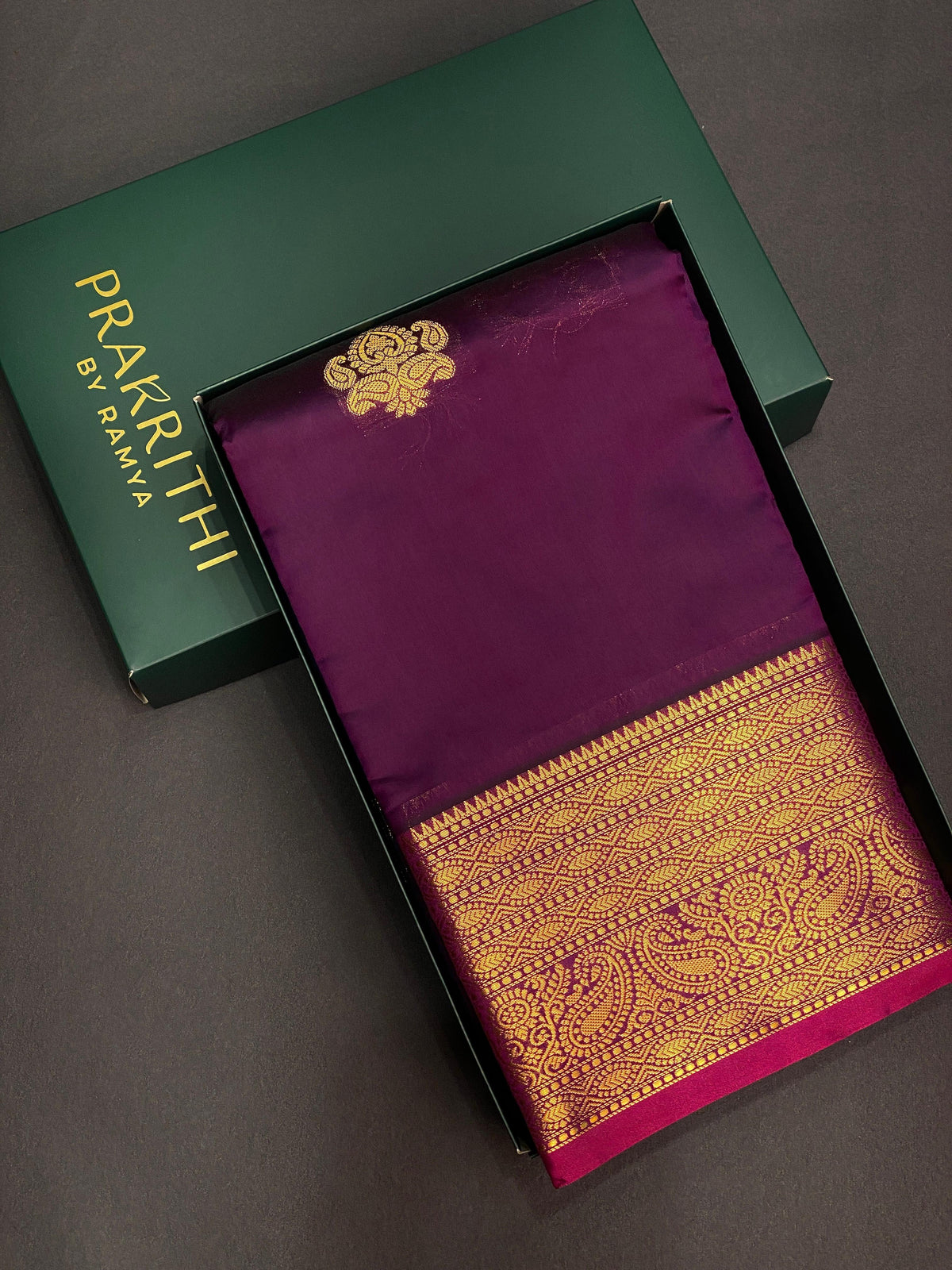 wine and purple semi Kanchipuram Soft Silk saree - PSSN11 A