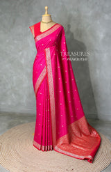 Rani Pink and Red Silk saree - PBRZU14