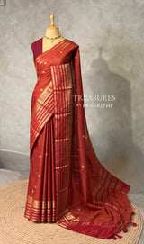 Maroon Viscose Tissue Silk Saree - PBRATH9E
