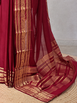 Maroon mysore crepe Silk Saree - PBRMJ10C