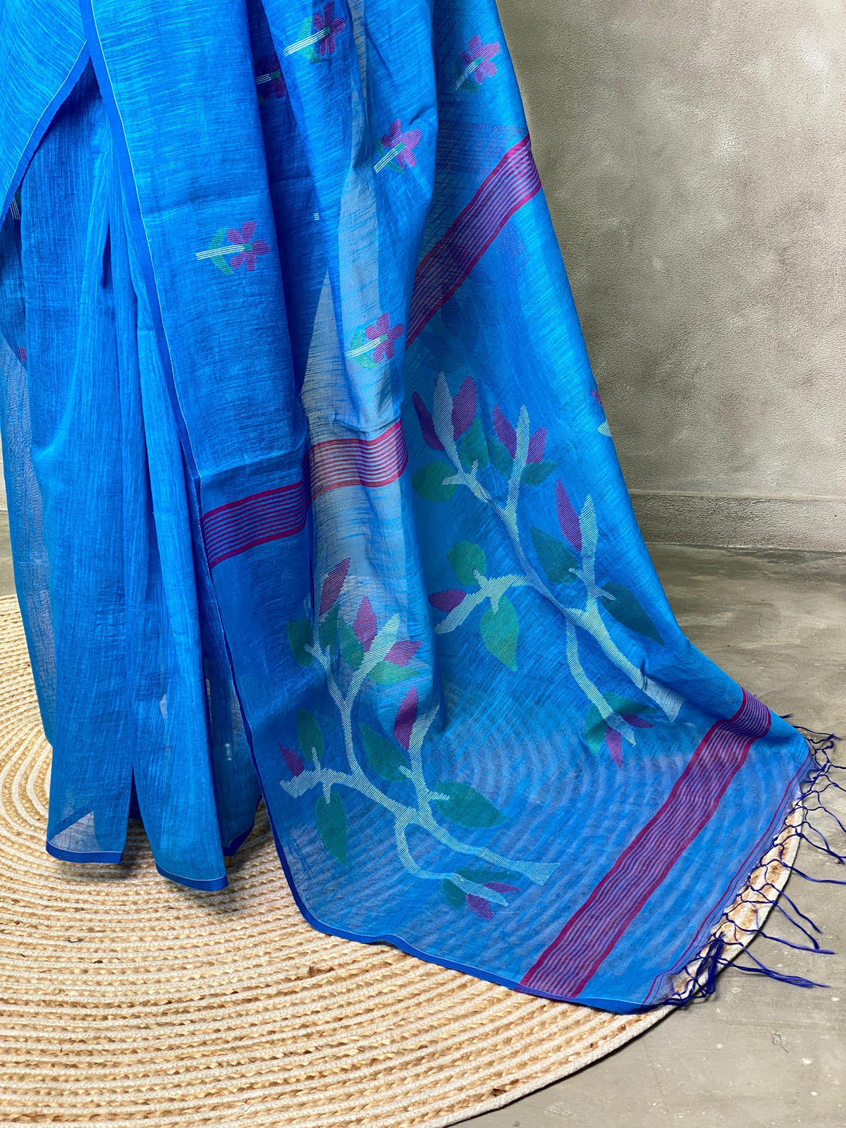 Blue cotton silk saree- PL14
