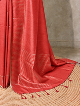 Peach semi tusser silk saree - PBRSS3C