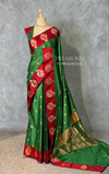 Green and Red satin Banarasi silk saree - PRAZ6B